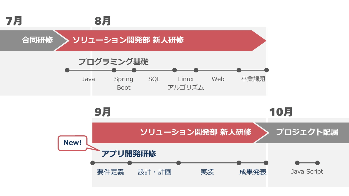 研修スケジュールのイメージ図